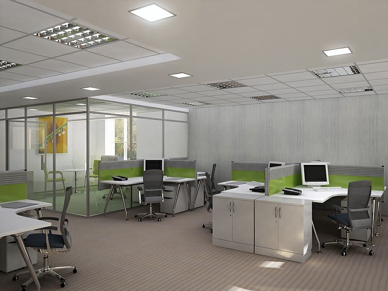 Open space с угловой стеклянной переговорной
